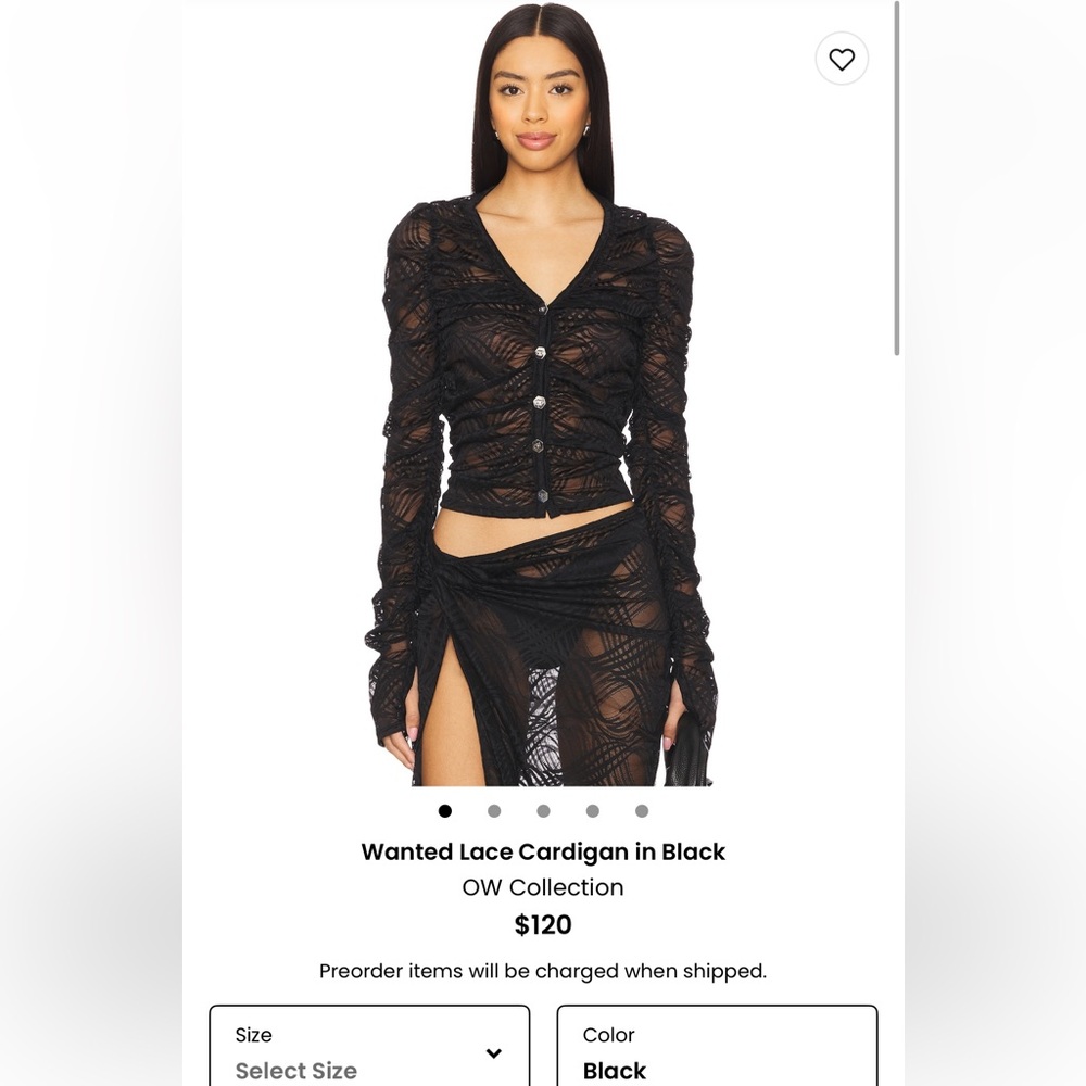 Wanted Lace Cardigan top in Black
OW Collection